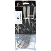 Кабель мультимедійний Jack 3.5mm to 2хRCA 2.5m Cablexpert (CCA-352-2.5M) Diawest