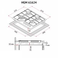 Варочная поверхность Perfelli HGM 61624 WH Diawest