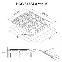 Варочна поверхня PERFELLI HGG 61524 BL ANTIQUE Diawest