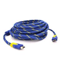 Кабель мультимедийный HDMI to HDMI 1.5m v1.4, OD-8.0mm Blue/Gold Merlion (YT-HDMI(M)/(M)NY/BL-1.5m) Diawest