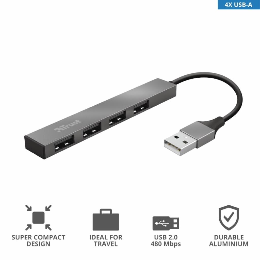 Концентратор Trust Halyx Aluminium 4-Port Mini USB Hub (23786_TRUST) Diawest