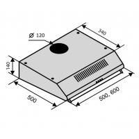Витяжка кухонна VENTOLUX ROMA 60 WH LUX Diawest