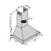 Витяжка кухонна VENTOLUX LAZIO 50 INOX (750) Diawest