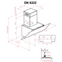 Витяжка кухонна PERFELLI DN 6322 W LED Diawest