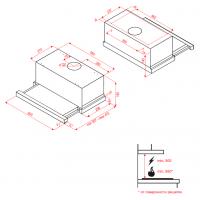 Витяжка кухонна PERFELLI TL 6612 BL LED Diawest