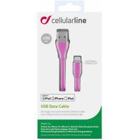 Дата кабель USB 2.0 AM to Lightning 1.0m pink CellularLine (USBDATACFLMFIIPH5P) Diawest