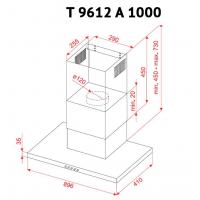 Вытяжка кухонная PERFELLI T 9612 A 1000 W LED Diawest