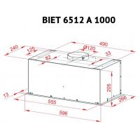 Витяжка кухонна PERFELLI BIET 6512 A 1000 BL LED Diawest