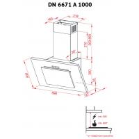 Витяжка кухонна PERFELLI DN 6671 A 1000 W Diawest