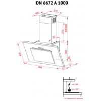 Витяжка кухонна PERFELLI DN 6672 A 1000 W/I LED Diawest