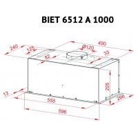 Вытяжка кухонная PERFELLI BIET 6512 A 1000 IV LED Diawest