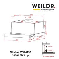 Витяжка кухонна WEILOR Slimline PTM 6230 SS 1000 LED strip Diawest