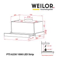 Витяжка кухонна WEILOR PTS 6230 WH 1000 LED strip Diawest