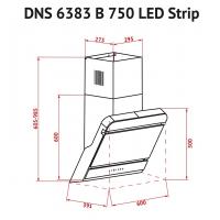 Витяжка кухонна PERFELLI DNS 6383 B 750 BL LED Strip Diawest