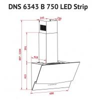 Вытяжка кухонная PERFELLI DNS 6343 B 750 BL LED Strip Diawest