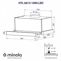 Вытяжка кухонная MINOLA HTL 6615 WH 1000 LED Diawest