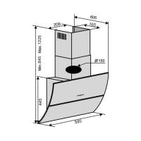Витяжка кухонна VENTOLUX SPACE 60 BK (1200) TRC AO Diawest