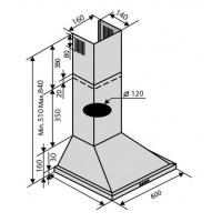 Витяжка кухонна VENTOLUX LIDO 50 WH (700) Diawest