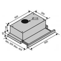 Витяжка кухонна VENTOLUX GARDA 50 INOX (1100) SMD LED Diawest