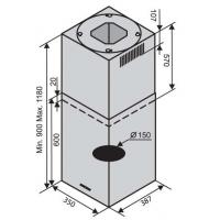 Витяжка кухонна VENTOLUX ISOLA CUBE (1200) Diawest