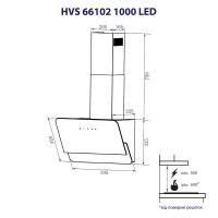 Витяжка кухонна MINOLA HVS 66102 BL 1000 LED Diawest