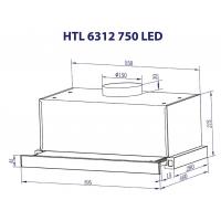 Вытяжка кухонная MINOLA HTL 6312 WH 750 LED Diawest
