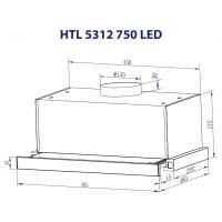 Витяжка кухонна MINOLA HTL 5312 WH 750 LED Diawest