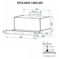 Витяжка кухонна MINOLA HTLS 6935 BL 1300 LED Diawest