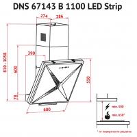 Витяжка кухонна PERFELLI DNS 67143 B 1100 BL LED Strip Diawest