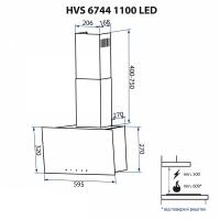 Витяжка кухонна MINOLA HVS 6744 WH 1100 LED Diawest