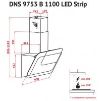 Витяжка кухонна PERFELLI DNS 9753 B 1100 WH/BL LED Strip Diawest