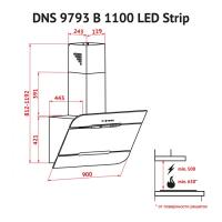 Витяжка кухонна PERFELLI DNS 9793 B 1100 BL LED Strip Diawest