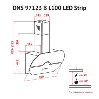 Витяжка кухонна PERFELLI DNS 97123 B 1100 BL LED Strip Diawest