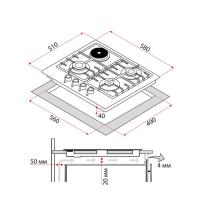 Варочная поверхность PERFELLI HKM 63490 WH Diawest