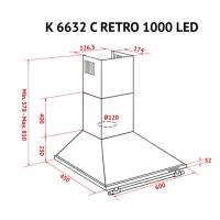 Витяжка кухонна PERFELLI K 6632 C IV RETRO 1000 LED Diawest