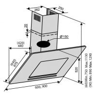 Витяжка кухонна VENTOLUX MIRROR 60 BK (800) TC Diawest