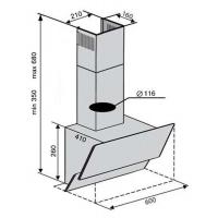 Вытяжка кухонная VENTOLUX RIMINI 60 BK (450) PB SL Diawest