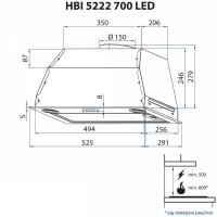 Витяжка кухонна MINOLA HBI 5222 BL 700 LED Diawest