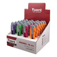 Нож канцелярский Axent 18мм, display (assorted colors) (6402-А) Diawest