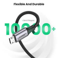 Дата кабель USB 2.0 AM to Micro 5P 1.0m US290 Aluminum Braid Black UGREEN (60146) Diawest
