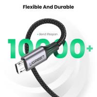 Дата кабель USB 2.0 AM to Micro 5P 2.0m US290 Aluminum Braid Black UGREEN (60148) Diawest