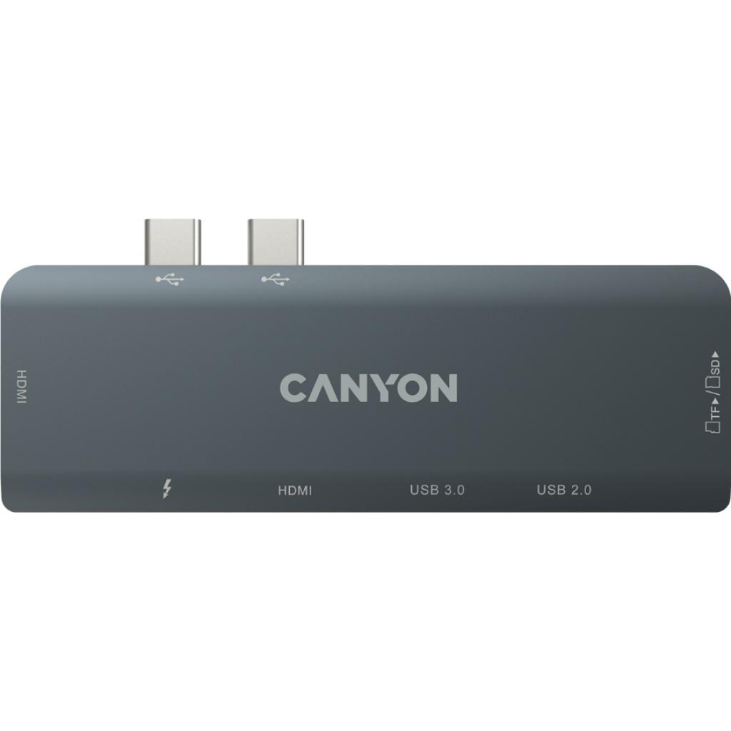 Концентратор CANYON 1*Type C PD100W+2*HDMI+1*USB3.0+1*USB2.0+1*SD+1*TF (CNS-TDS05B) Diawest