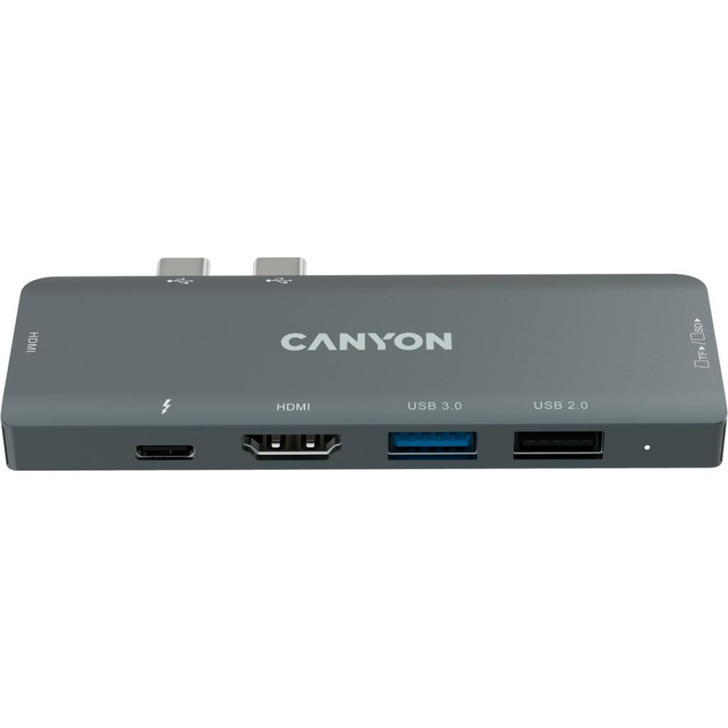 Концентратор CANYON 1*Type C PD100W+2*HDMI+1*USB3.0+1*USB2.0+1*SD+1*TF (CNS-TDS05B) Diawest