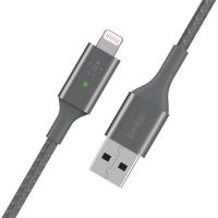 Дата кабель USB 2.0 AM to Lightning 1.2m Smart LED gray Belkin (CAA007BT04GR) Diawest