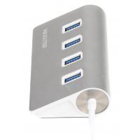 Концентратор Maxxter USB 3.0 Type-A 4 ports silver (HU3A-4P-01) Diawest