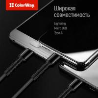 Дата кабель USB 2.0 AM to Lightning + Micro 5P + Type-C 4.0A (20W) ColorWay (CW-CBU3003-GR) Diawest