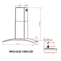 Вытяжка кухонная Weilor WGS 6230 SS 1000 LED (WGS6230SS1000LED) Diawest