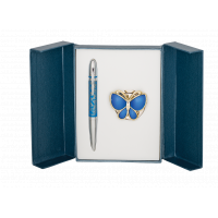 Ручка кулькова Langres набір ручка + гачок для сумки Papillon Синій (LS.122010-02) Diawest