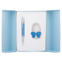 Ручка шариковая Langres набор ручка + крючок для сумки Lightness Синий (LS.122030-02) Diawest