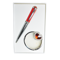 Ручка шариковая Langres набор ручка + крючок для сумки Crystal Красный (LS.122028-05) Diawest
